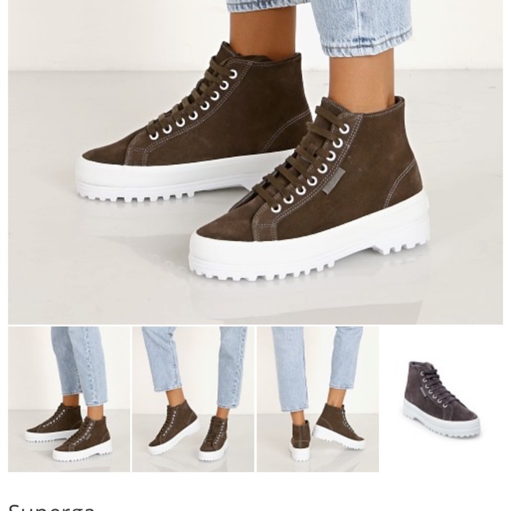 Black Suede High Top Superga - Chunky Sole